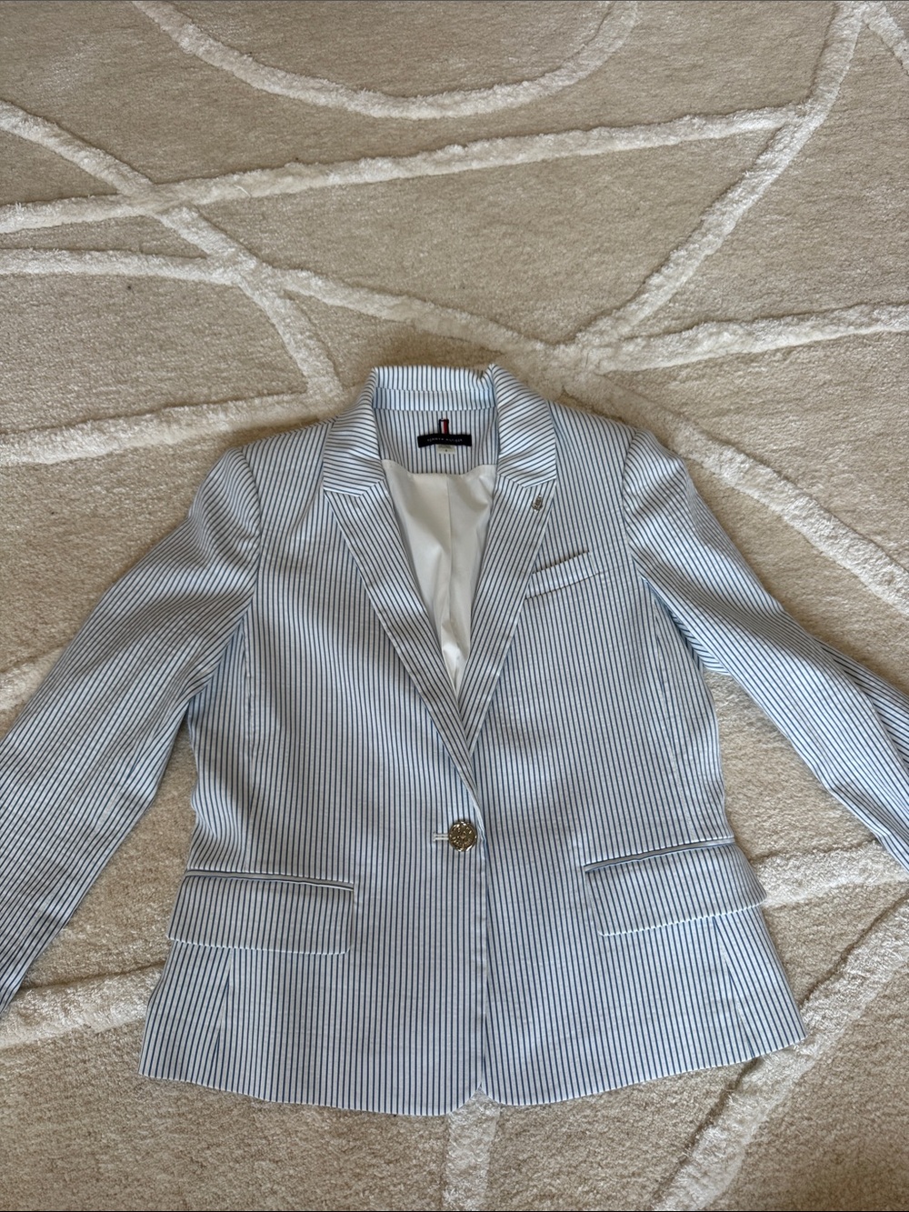 Tommy Hilfiger Striped Blue Women's Blazer